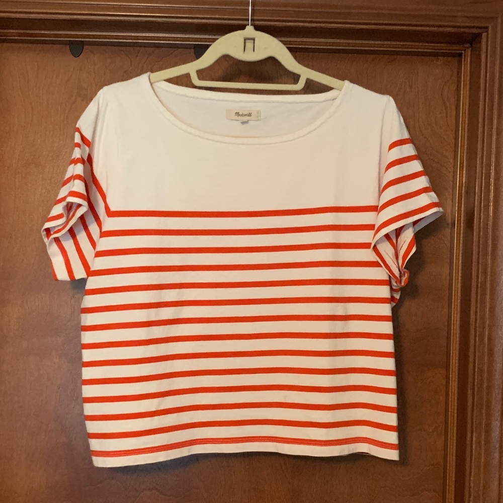 Madewell striped cotton crop tee